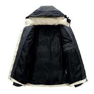 A men's alpine coat, designed for comfort and wind resistance, featuring a sleek and stylish silhouette, made from durable materials suitable for outdoor adventures. 5