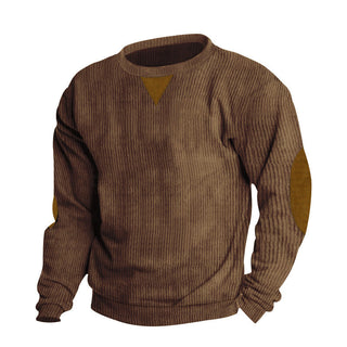 Herrenpullover – Strukturdesign mit Ellenbogen-Patches, Bequem & Modisch 0