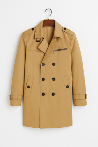 Herrenmantel – Trenchcoat Style, Baumwolle, Elegant & Komfortabel