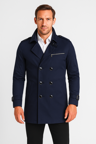 Herrenmantel – Trenchcoat Style, Baumwolle, Elegant & Komfortabel