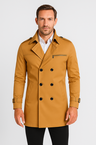 Herrenmantel – Trenchcoat Style, Baumwolle, Elegant & Komfortabel