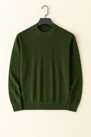 Herren Pullover – Stehkragen im Strick-Look, Bequem & Vielseitig