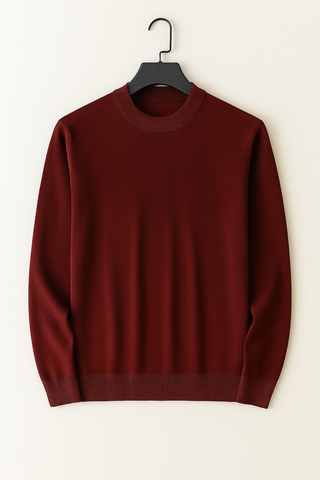 Herren Pullover – Stehkragen im Strick-Look, Bequem & Vielseitig