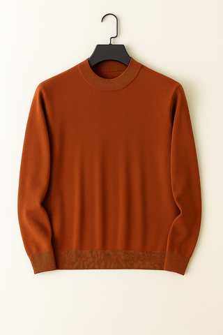 Herren Pullover – Stehkragen im Strick-Look, Bequem & Vielseitig
