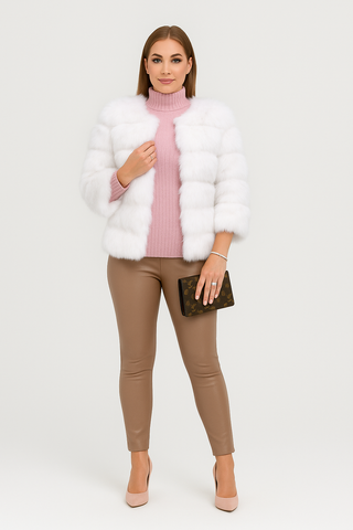 Damenjacke – Kunstfell Design, Glamourös & Warm