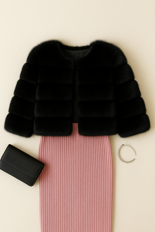 Damenjacke – Kunstfell Design, Glamourös & Warm