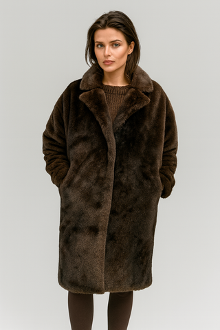 Damenmantel – Kunstfell, Luxuriös Damenjacke & Warm für Winter