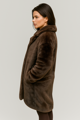 Damenmantel – Kunstfell, Luxuriös Damenjacke & Warm für Winter