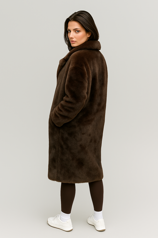 Damenmantel – Kunstfell, Luxuriös Damenjacke & Warm für Winter