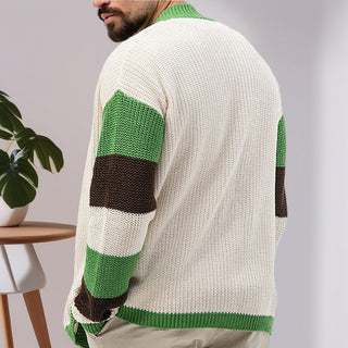 Herren Strickjacke – Farbblock-Design, Bequem & Stilvoll 3