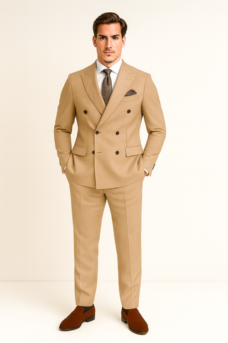 Herren Anzug – Slim Fit 3-teilig, Leinen-Look