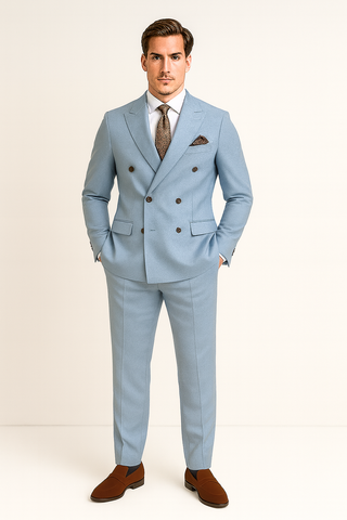 Herren Anzug – Slim Fit 3-teilig, Leinen-Look
