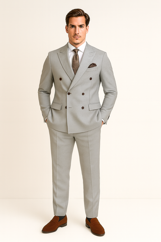 Herren Anzug – Slim Fit 3-teilig, Leinen-Look