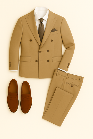 Herren Anzug – Slim Fit 3-teilig, Leinen-Look