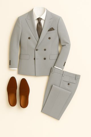Herren Anzug – Slim Fit 3-teilig, Leinen-Look
