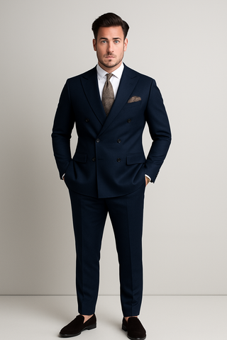 Herren Anzug – Doppelt geknöpft & Elegant, Schmal geschnitten & Festlich