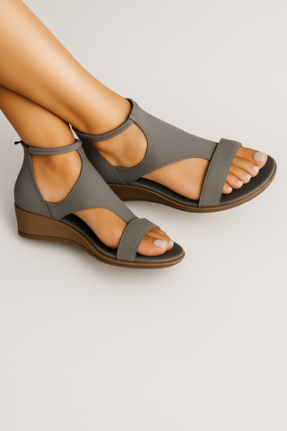 Damensandalen – Offene PU-Lederoptik, bequem & stilvoll