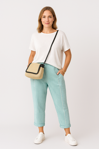 Damenhose – Gestreift, Bequem & Vielseitig
