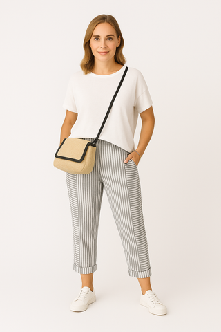 Damenhose – Gestreift, Bequem & Vielseitig