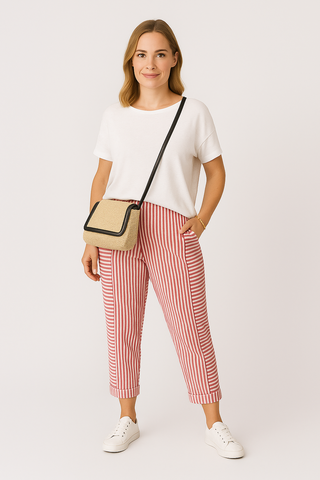 Damenhose – Gestreift, Bequem & Vielseitig