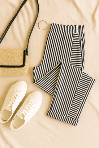 Damenhose – Gestreift, Bequem & Vielseitig
