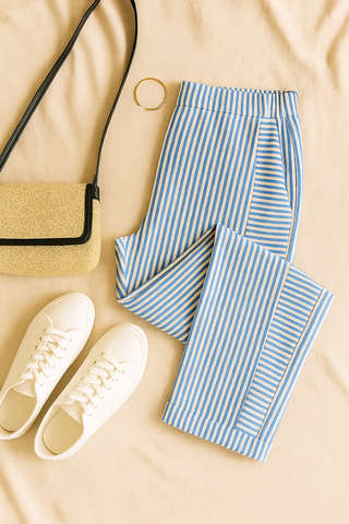 Damenhose – Gestreift, Bequem & Vielseitig