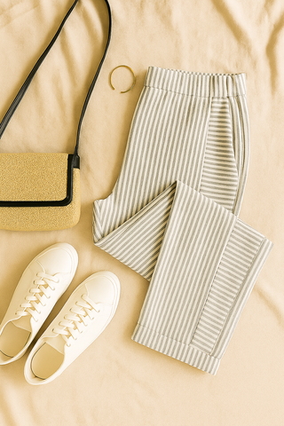 Damenhose – Gestreift, Bequem & Vielseitig