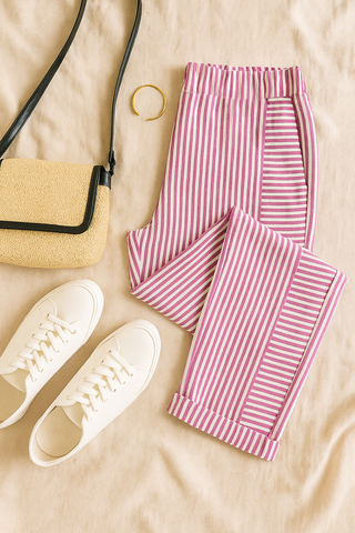 Damenhose – Gestreift, Bequem & Vielseitig