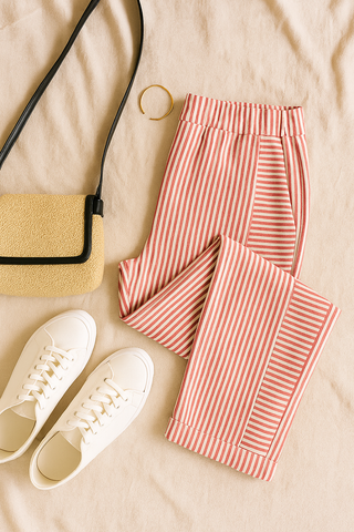 Damenhose – Gestreift, Bequem & Vielseitig