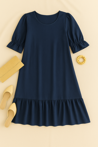 Damenkleid – Rundhals im Sommerstil, elegant & leicht