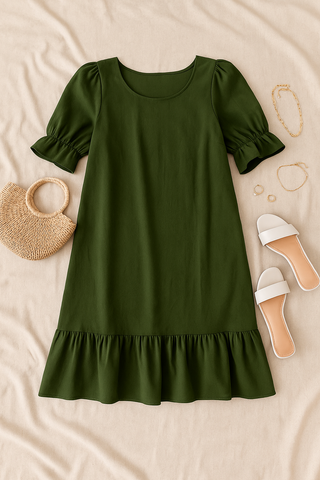 Damenkleid – Rundhals im Sommerstil, elegant & leicht