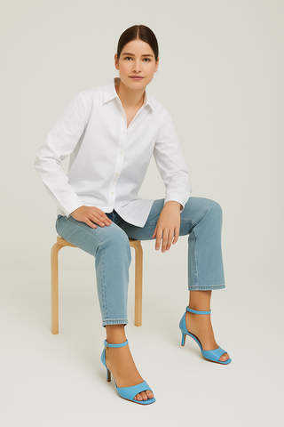 Damenschuhe – Goldene Pumps mit Absatz, elegant & bequem