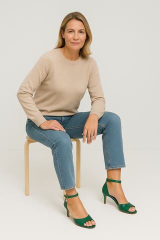 Damenschuhe – Goldene Pumps mit Absatz, elegant & bequem
