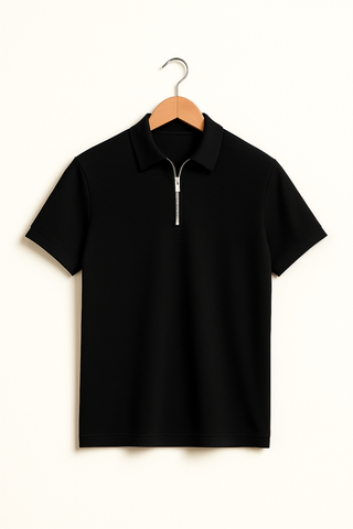 Herrenpolo – Zipper-Design aus Baumwollmix, sportlich & luftig