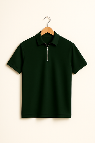 Herrenpolo – Zipper-Design aus Baumwollmix, sportlich & luftig