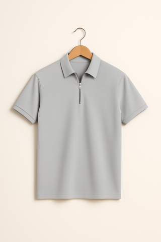 Herrenpolo – Zipper-Design aus Baumwollmix, sportlich & luftig