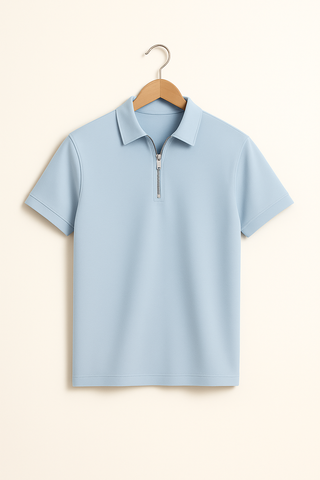 Herrenpolo – Zipper-Design aus Baumwollmix, sportlich & luftig