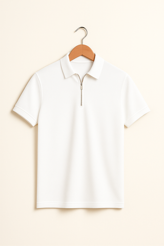 Herrenpolo – Zipper-Design aus Baumwollmix, sportlich & luftig