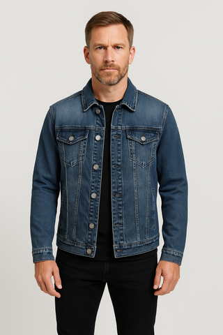 Herrenjacke – Langarm mit Knopfleiste, bequem & vielseitig