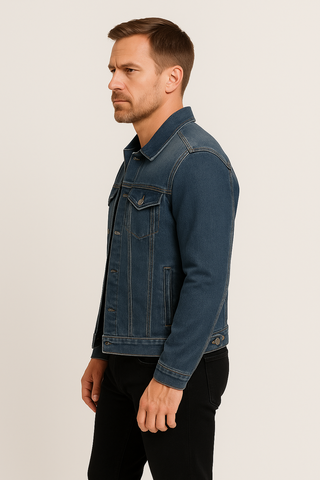 Herrenjacke – Langarm mit Knopfleiste, bequem & vielseitig