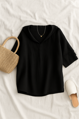 Damenbluse – Kurzarm in Oversize-Passform, luftig & modern