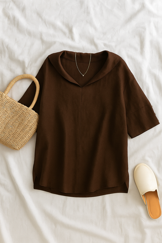 Damenbluse – Kurzarm in Oversize-Passform, luftig & modern