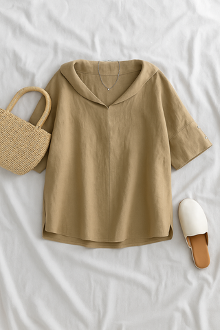 Damenbluse – Kurzarm in Oversize-Passform, luftig & modern