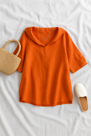 Damenbluse – Kurzarm in Oversize-Passform, luftig & modern