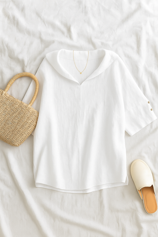 Damenbluse – Kurzarm in Oversize-Passform, luftig & modern