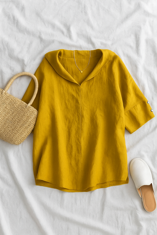 Damenbluse – Kurzarm in Oversize-Passform, luftig & modern