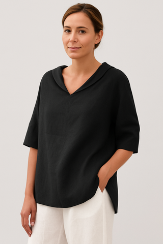 Damenbluse – Kurzarm in Oversize-Passform, luftig & modern