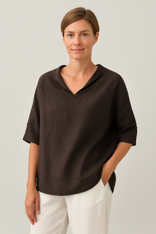 Damenbluse – Kurzarm in Oversize-Passform, luftig & modern