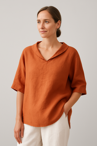 Damenbluse – Kurzarm in Oversize-Passform, luftig & modern