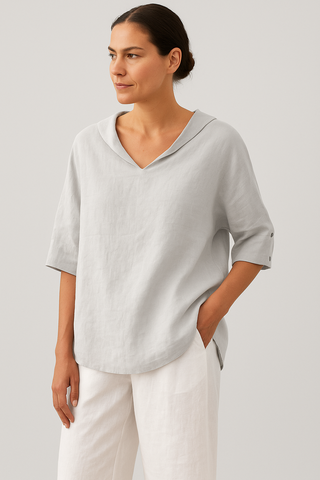 Damenbluse – Kurzarm in Oversize-Passform, luftig & modern